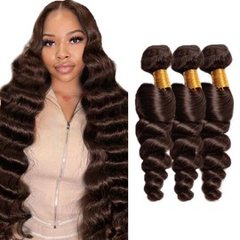 1WS #4 Loose Wave Bundles Hair Extensions 22 24 26 inch