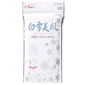Sun Fabless Body Towel, Super Soft, Made in Japan, New Snow White, Beautiful Skin, Approx. Width 8.7 x Length 35.4 inches (22 x 90 cm), Plenty of Foam, White