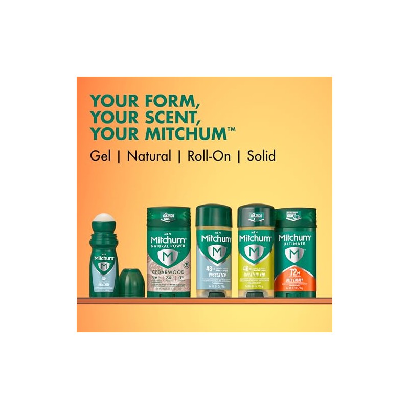 Mitchum Ultimate 72H Odor Protection Men’s Antiperspirant & Deodorant, Invisible
