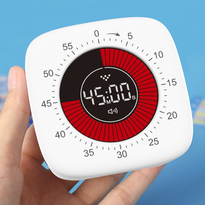 Digital Visual Timer Rechargeable 60 Minute Countdown Kids Study Desk