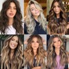 4Pcs Clip in Hair Extensions, 20 Inches Synthetic Light Brown