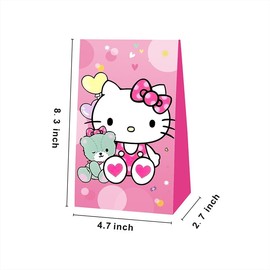 BNFUO 12pcs Kitty Birthday Party Gift Bags Goodie Bags,Kitty Party Supplies for Kids Birthday Decorations