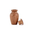 Indus Lifespace Decorative Acacia Wood Brown Marble Urn for Human