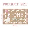 OPUHOHR Goose Pink Banner for One Silly Goose Birthday Decor