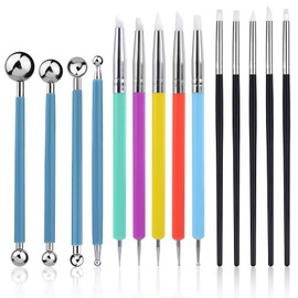Dotting Tools, Silicone Clay Sculpting Tool, Clay Tools, Polymer Clay Tools, Clay Sculpting Tools with 15 PCS Modeling Dotting Tool, Embossing Tool for Modeling, Nail, Painting