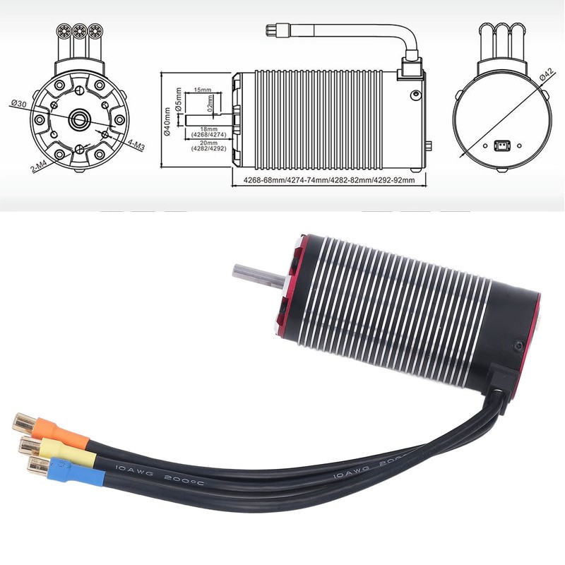 4282 1780KV V2 RC Sensorless Brushless Motor 4 Poles Rotor