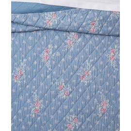 Simply Shabby Chic Lily Rose Chambray Quilt, Size (Twin) Blue Pink Floral