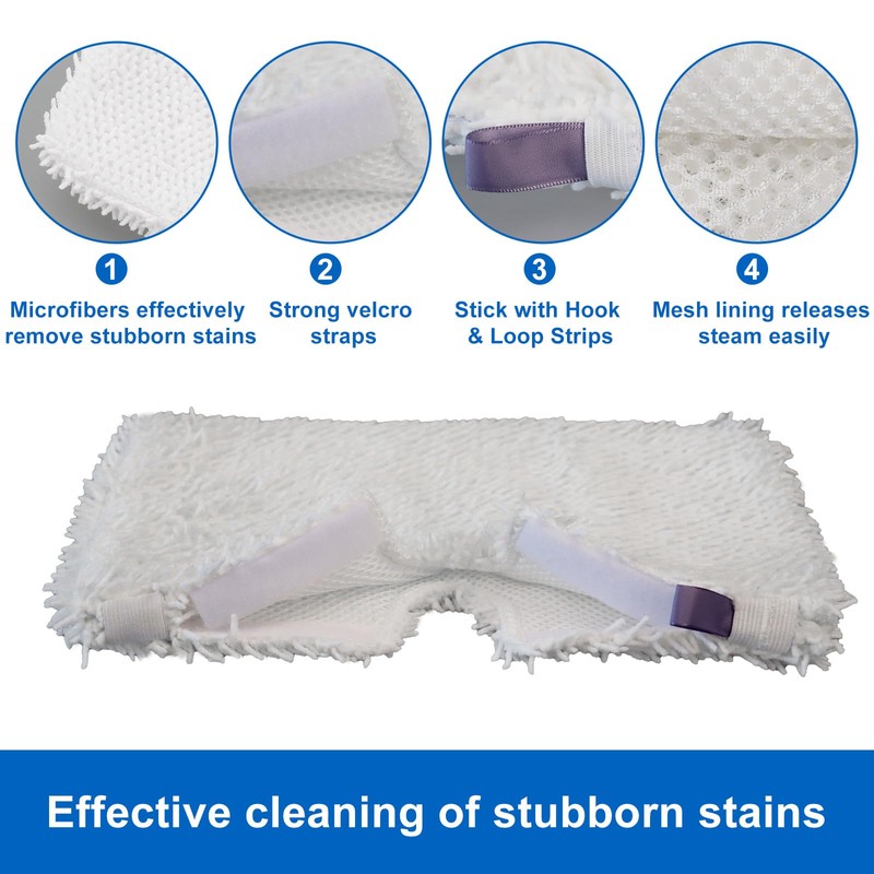 imeccalive S3601 6 Pack Microfiber Steam Pocket Mop Pads Compatible
