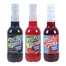 Time For Treats 3-Pack Sugar Free Cherry, Blue Raspberry, Watermelon Syrup for Snow Cones, Homemade Sodas, Cocktails, Coffee, Baking and More - 16.9 Fluid Ounce Per Bottle