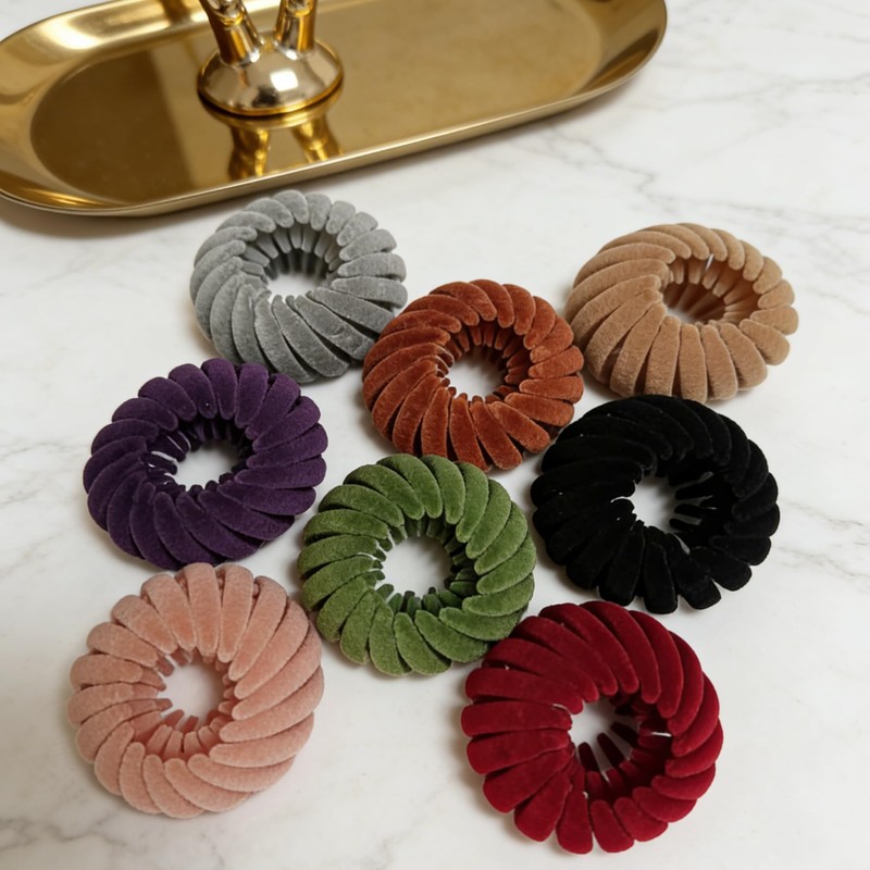 Bird Nest Magic Hair Clips 8 Pcs Mixed Color Velvet