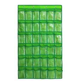 NIMES Hanging Closet Underwear Sock Jewelry Storage Over The Door Classroom Cell Phone Calculator Organizer 36 Clear Pockets (Green)