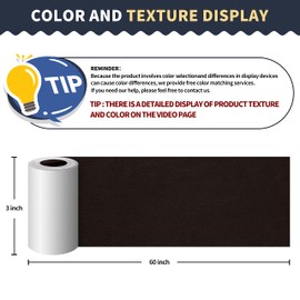 ONine Leather Repair Patch，Leather Repair Tape, 3 x 60 inches Leather Repair Patch for Furniture,Vinyl Repair kit，Leather Couch Patch，for Sofas,Furniture,car Seats,Chairs(Black Brown)