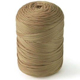 NOTIONSLAND 400g T-Shirt Yarn Knitting Yarn Fabric Crochet Yarn for Bag Basket Blanket Home Decor - Dark Khaki