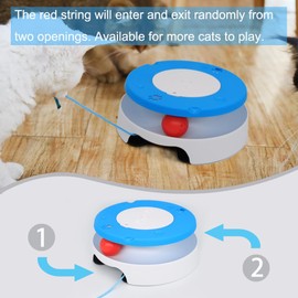 LASOCUHOO Cat Toy, Interactive Cat Toys for Indoor Cats, Automatic Cat String Toy for Cat Exercise, Fit for Most Cats (Blue)
