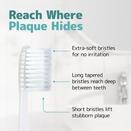 Nimbus Extra Soft Toothbrushes (Compact Size Head) Periodontist Design Tapered Bristles for Sensitive Teeth and Receding Gums, Individually Wrapped Plaque Remover Toothbrush (5 Pack, Colors May Vary)