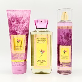 Bahamas Passionfruit & Banana Flower 3-Piece Bath Bundle | Body Wash Ultimate Hydration Body Cream and Fine Fragrance Mist