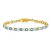 FANCIME December Birthstone Tennis Bracelet, 14K Yellow Gold Plated Blue