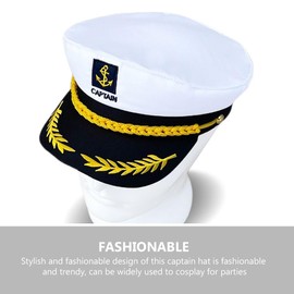 Captain Hat Sea Cap Navy Marine Admiral Style,Sailor Admiral Hat Clothing Equipment Funny Party