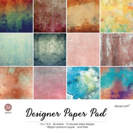 Desecraft clásico Grunge - Papel decorativo para álbumes de recortes, 12 x 12 pulgadas, papel decorativo para hacer tarjetas, origami con textura, decorativo, álbum de recortes, suministros de