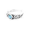 Windalf TÂMIA Celtic Ring 6mm Blue Topaz Engagement Ring Cubic