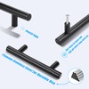 KNOBWELL 6 Pack 3" Kitchen Cabinet Handles Black, Modern Matte