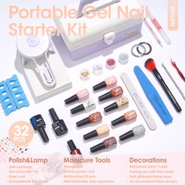 Gellen Gel Nail Polish Kit with U V Light - 10 Colors Gentle Nude Tones Gel Nail Polish Kit with 36W Nail Lamp, Gel Nail Polish Set Starter Kit with Storage Box Soak off Nail Gel Kit Manicure Set