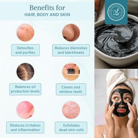 Bare Essentials Living Mezcla De Arcilla Bentonita En Polvo Y Carbón Activado En Polvo(227 G). Ideal Para Mascarillas Faciales, Capilares Y De Barro, Pasta De Dientes Casera De Arcilla Bentonita Y Par