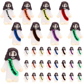 URSKYTOUS 32Pcs Little Jesus Figures Mini Jesus Love You Figurines Bulk Tiny Miniature Rubber Toys to Hide and Seek Religious Party Favors Sunday School Baptism Gifts Multicolor Easter Egg Stuffers