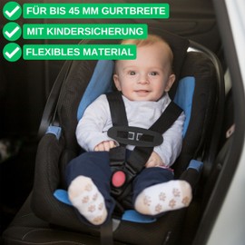 Child Seat Release Protector, Pack of 2 in Black, Extra Chest Strap for Car Seat, Stroller, High Chair Belt System, Buckling Protection Toddler Car, Safety Clip Webbing, Belt Guard Car Seat