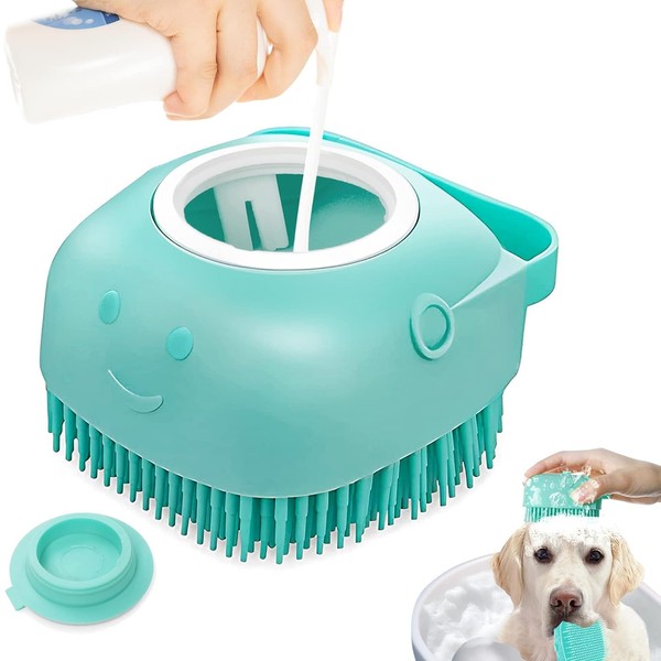 Generic Pet Dog Bath Brush Gentle Soap Dispenser Massaging Bath