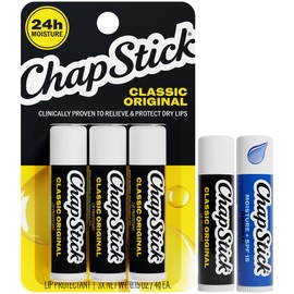 ChapStick- Bálsamo labial original, paquete de 4  1 humectante bálsamo labial 2 en 1 con FPS 15, 0,15 oz cada uno (5 piezas S                         