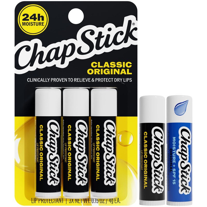 ChapStick- Bálsamo labial original, paquete de 4 1 humectante bálsamo
