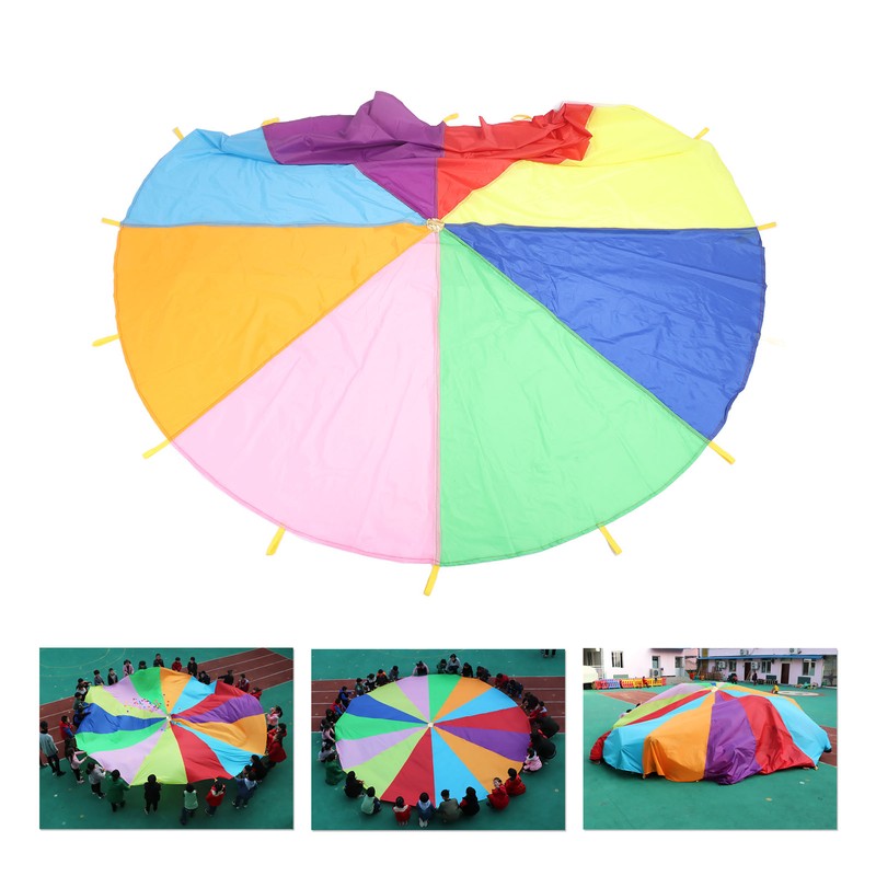 Kids Rainbow Parachute Physical Exercise Sensory Training Kindergarten Outdoor Group