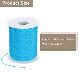 sourcing map Braided Lift Shade Cord, 1mm 109 Yards Roman Shades Cord Braided Nylon Cord String Necklace Bracelet String Cord for Roman Blind Shade Rollers DIY Craft, Lake Blue