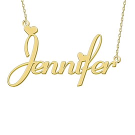 Women Jewelry Name Necklace Silver Heart Best Friend Women Girl Gifts for Her Jennifer