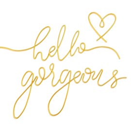 Cunegra Hello Gorgeous Metal Wall Art Decor, Gold Hanging Wall Decor Modern Farmhouse Decor, Minimalist Wall Art Sign for Living Room Bedroom Office Wall Decor