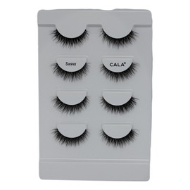 CALA - "3D Fauk Mink" pestañas postizas multidimensionales y ligeras (4 pares de pestañas, Sassy)
