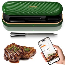 Meat Thermometer Digital Wireless, Bluetooth Smart Meat Thermometer with APP 500FT Remote for Grilling and Smoker,Portable Cooking Temperature Probe for Oven, Outside Grill and BBQ | IP67 Waterproof