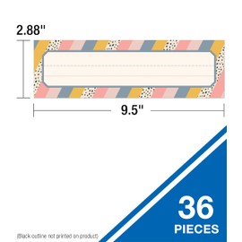 Carson Dellosa We Belong Nameplate Set, 36 Boho Name Plates for Desk, Cubbies, and Locker Classroom Organization, Chalkboard Labels, Classroom Labels, and Classroom Supplies Organizer