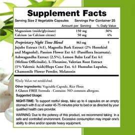 All Natural Night-Time MuscleRelax Formula – Over 1,500mg Strength Relaxer with Magnesium Glycinate for Sore Muscles. Gluten Free – 50 Capsules