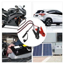 The Lord of the Tools SAE Connector to Battery Alligator Clip Extension Cable 16AWG DC 12V SAE Quick Release Adapter to Alligator Clips Quick Disconnect Cable for Solar Panels 1m