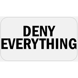 Deny Everything - 25 Stickers Pack 2.25 x 1.25 inches - Denial