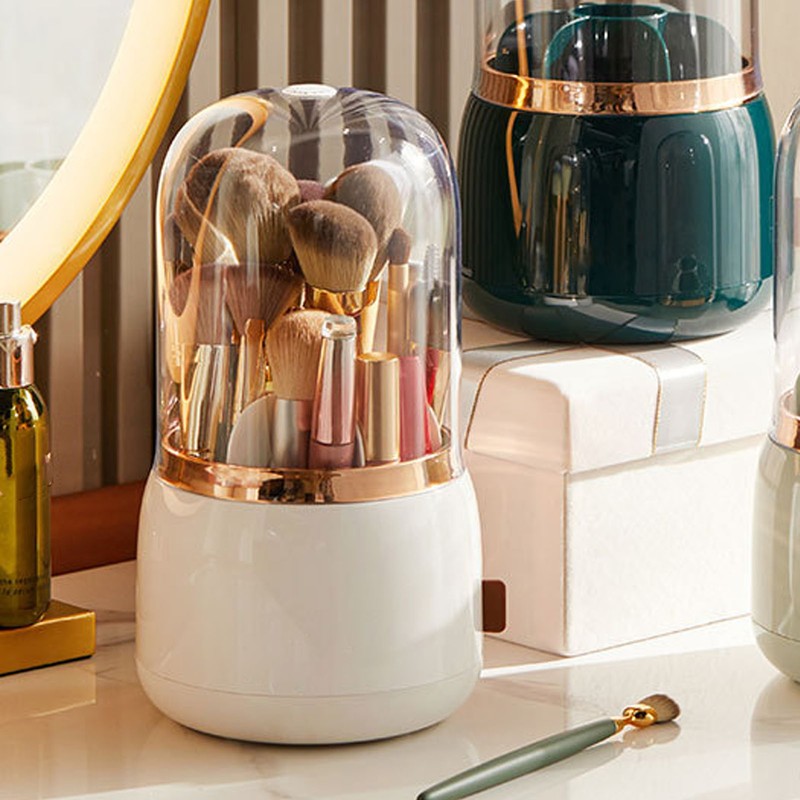 Rotate Dustproof Makeup Brushes Holder Storage 5 Compartments Waterproof Makeup