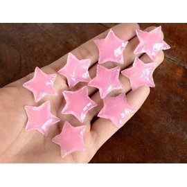 5 Pcs Hand Carved Opalite Star Pendant Jewelry Making Kit (Pink Crystal, Rose Quartz)