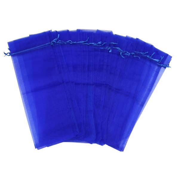 Wuligirl 20pcs Blue Organza Wine Bags Wedding Christmas Champagne Bottles