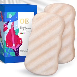 Konjac - Esponja corporal (2 unidades) 100% natural y última intervensión de tintes, no tóxica, biodegradable, respetuoso con el medio ambiente, embalaje sin plástico