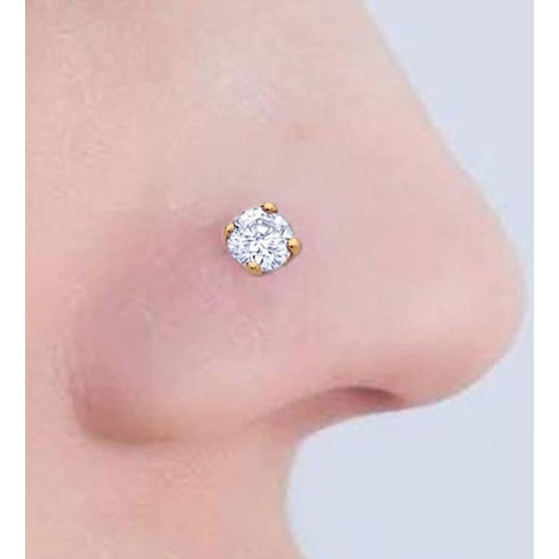 QWALIT 18g Threadless Nose Stud Flat Back Nose Studs Flatback