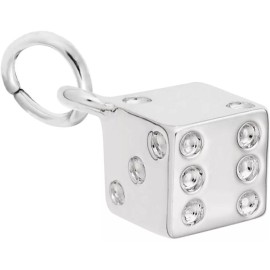 Rembrandt Sterling Silver Detailed Dice Charm by Rembrandt