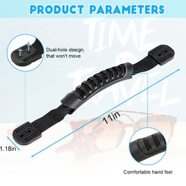 Housedeco - Paquete de 2 asas de transporte para kayak con accesorios para kayaks veliz equipaje (2 unidades, negro)