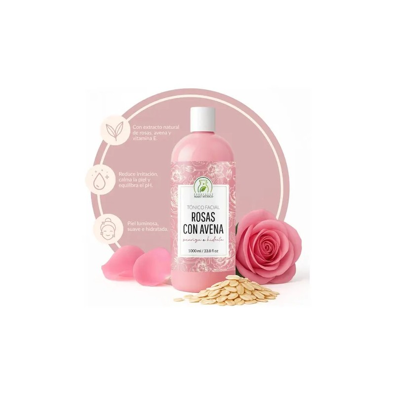 Tónico Facial Productos Mart Mexico 1L Agua De Rosas &